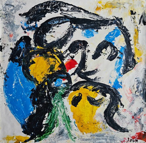 Quadro astratto olio - , tela