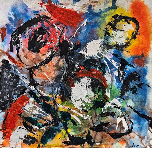 Quadro astratto olio tela - olio,