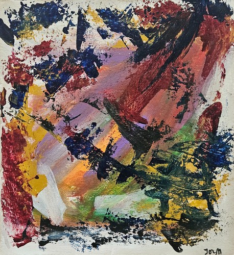Quadro astratto olio tela - su,